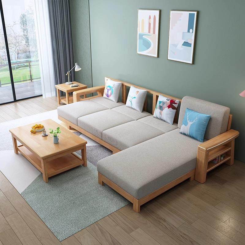 中式实木沙发沙约SHQ组合小户型日家式原木风现代简客厅木加布发