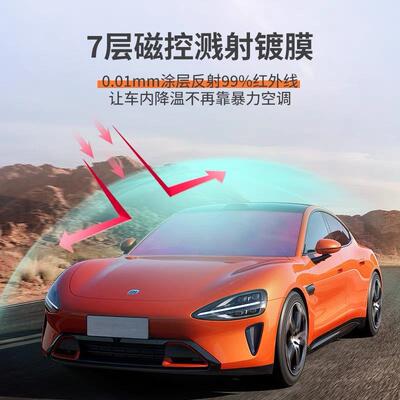 玫瑰幽灵host8太膜光学g膜幻彩隔阳热8GAP膜炫彩变色前挡玻璃膜贴