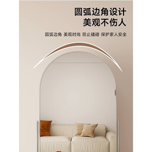 ?不锈钢全身镜穿衣镜落地镜家用服装店镜子可移动试衣镜显瘦美颜
