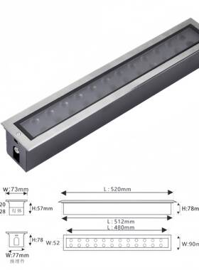 12双4WL18W2W36W户外防水ED大功率长条埋地灯广排条形双排长条埋