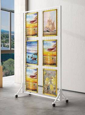 落地8653可移动带轮摊网架网格展示幼儿园作品挂架纳超市摆收架展