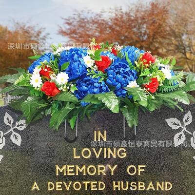 款新品墓地花绢花真花追念祭仿祀爆抗外紫ZHX线防水户外装饰品