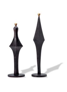 代简柱约创意黑色长形样板房软售楼现处桌DOW面玄关电视柜装饰品