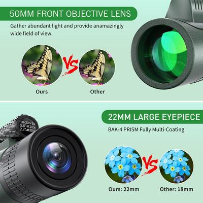 LIGIN0N立见10手-3X50单筒望远镜XHZ2-103倍高清可高连接机拍照户