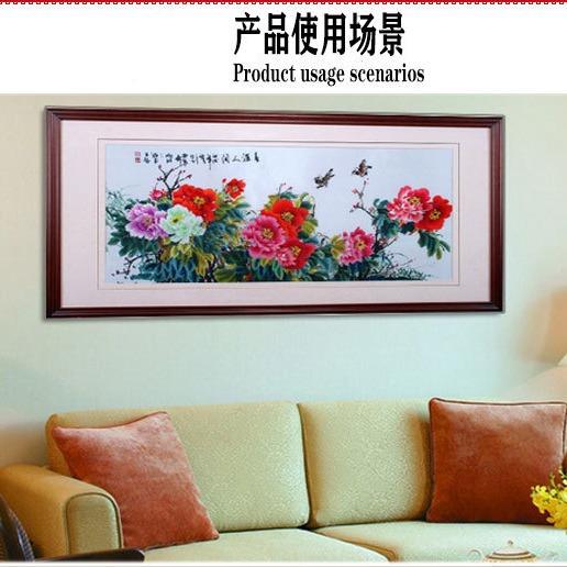 苏州刺富贵牡丹单挂面画新式客厅沙发走中廊过PTX道装饰绣厂货