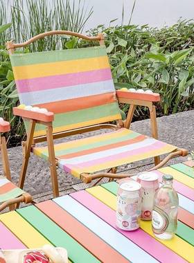 新款露营折斯ali-7902叠椅户外便携多巴手胺彩色特林滚子轮按摩把