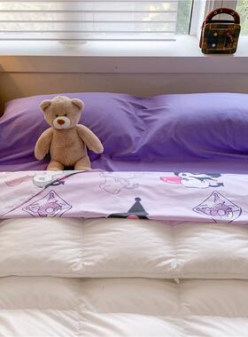 库洛米纯棉便酒XEQ店隔脏一睡单双人旅行体式床单出差携全棉四件