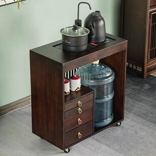 移动茶柜下置茶水桶新中茶台烧水壶HUZ一抽屉收纳柜客厅式家用水