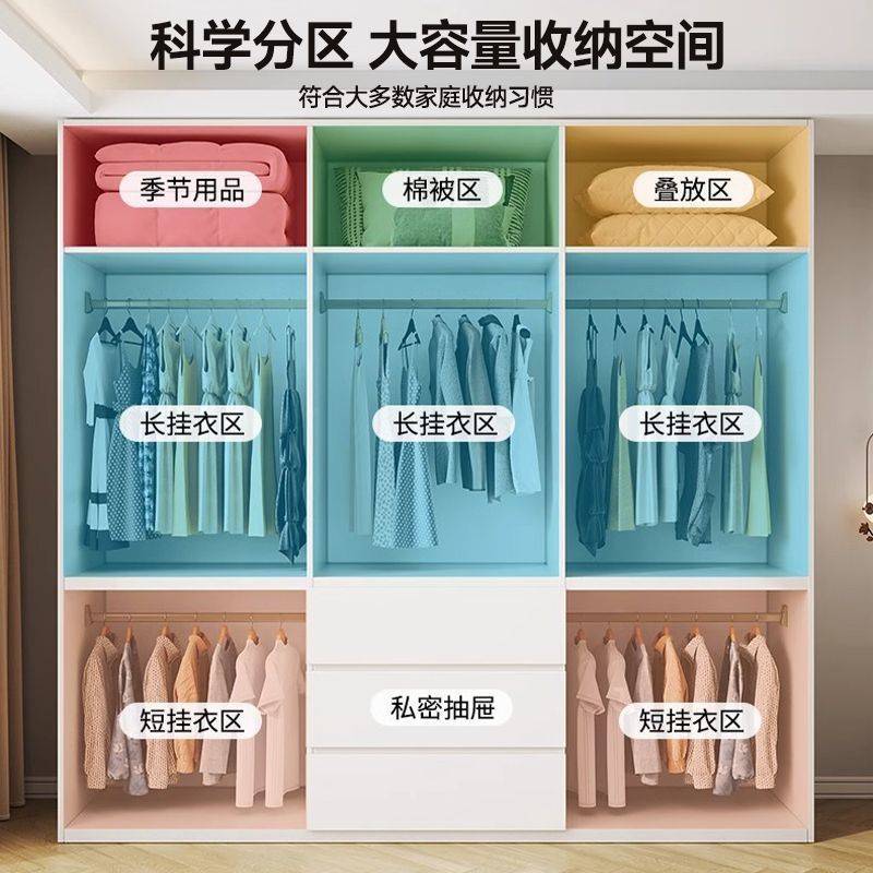 柏力鑫实木衣柜17mm加厚加高卧室衣柜组合储物衣柜多门收纳衣橱柜