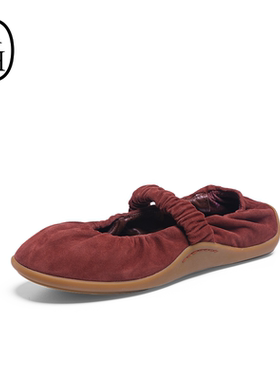 ASH女鞋2026春夏新款MAEVA真皮休闲复古红色玛丽珍女鞋小皮鞋单鞋