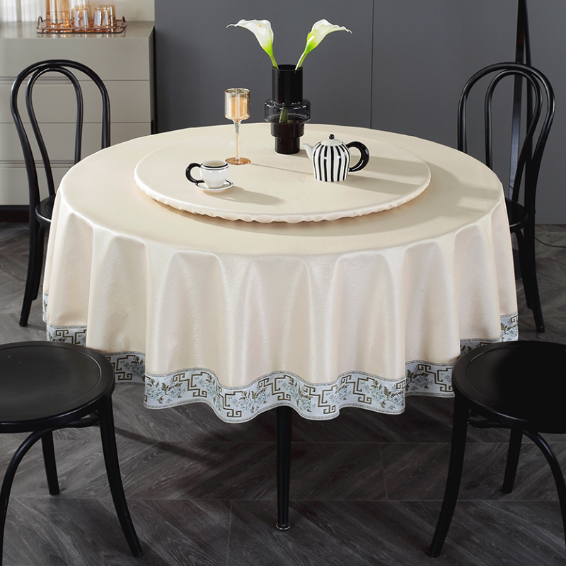 圆形餐桌台布转盘酒店大圆桌桌布皮质饭店宴会圆桌餐布餐厅桌布