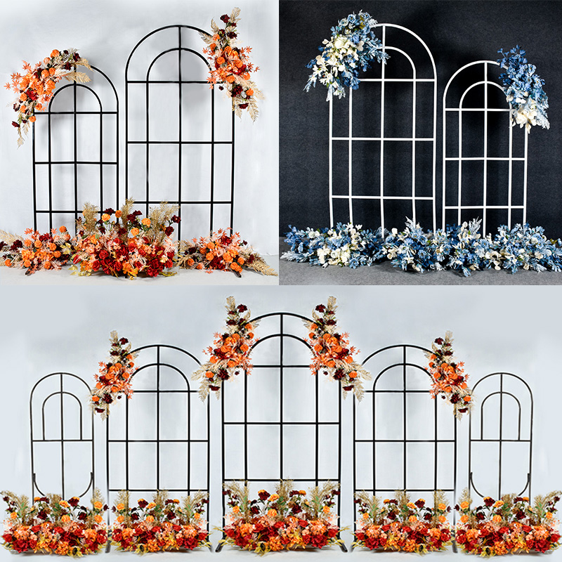 森系婚礼铁艺屏风拱门架子中式路引婚庆迎宾区舞T台布置道具摆件