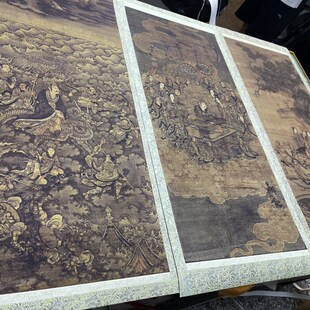 传吴道子 三官图轴 唐代道天官地官水官工笔人物道释画参考素材