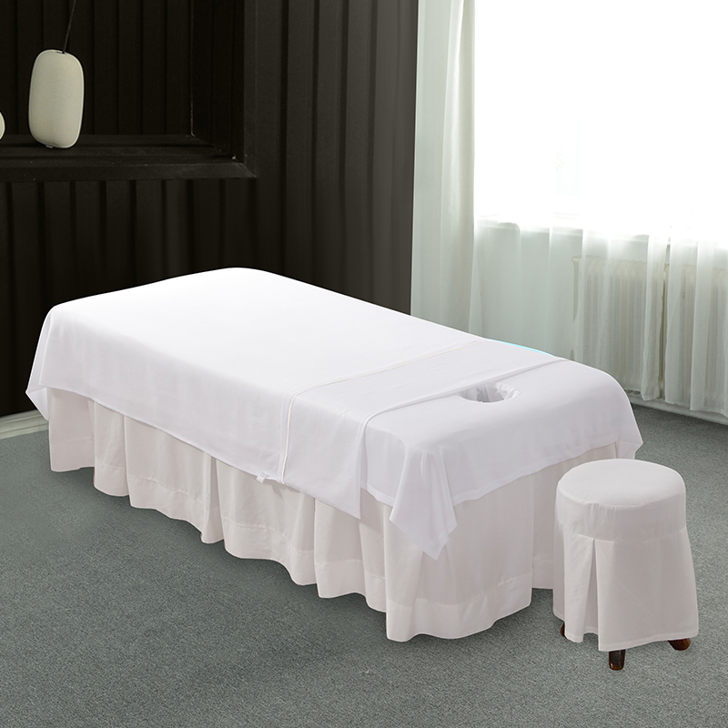 美容床上三件套推拿床罩被罩专用防尘罩纯色床单按摩床趴洞巾枕巾