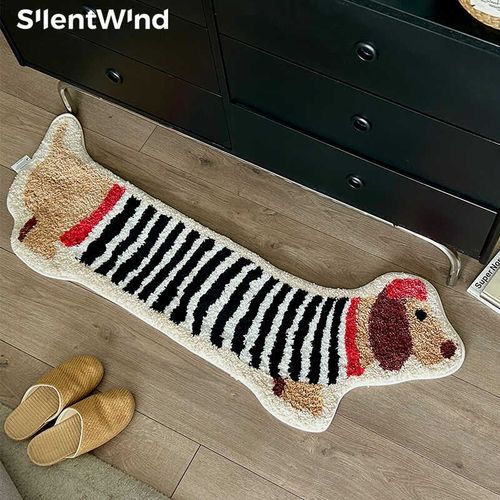 SilentWind寂风生活腊肠小狗簇绒地垫床边毯书房儿童房可爱小地毯
