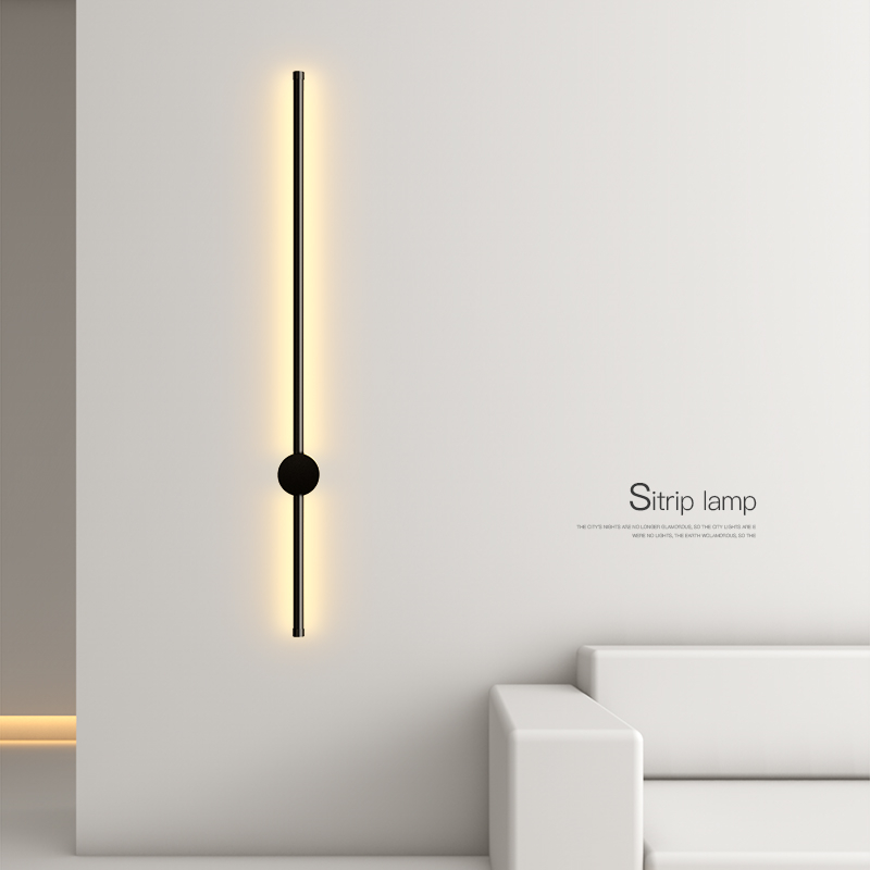 简约现代LED壁灯长条灯创意卧室灯牀头灯客厅背景墙灯楼梯走道灯