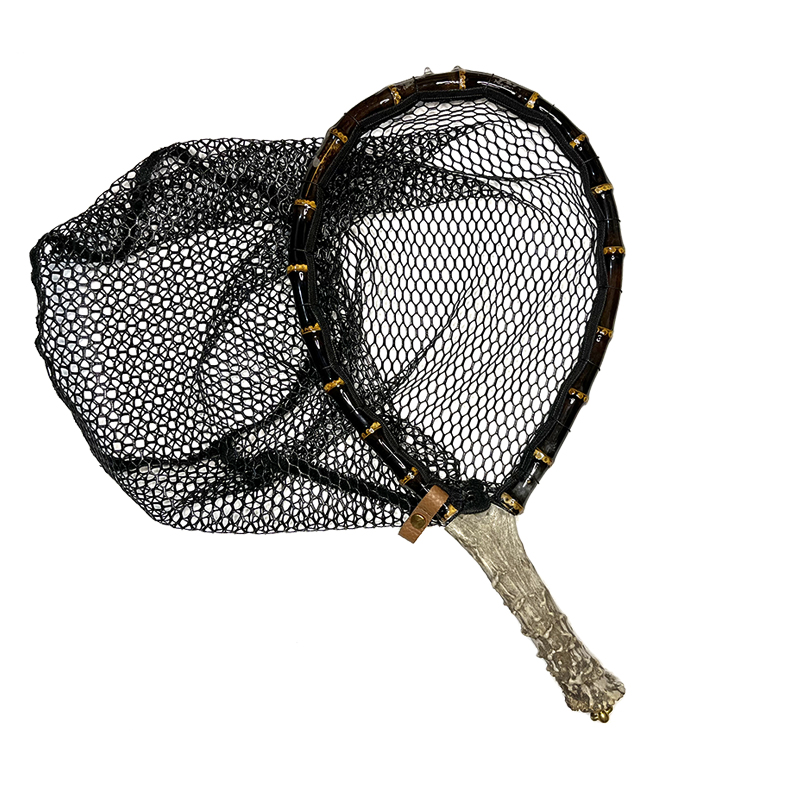 鹿角抄网路亚溪流微物超轻便携实木手抄网紫竹根抄网头捞鱼网装备