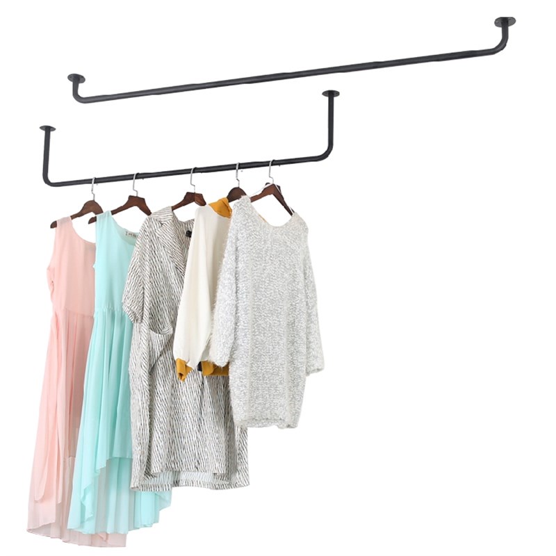 阳台不锈钢晾衣杆顶装小户型晒衣杆家用固定凉衣架打孔室内晾衣架