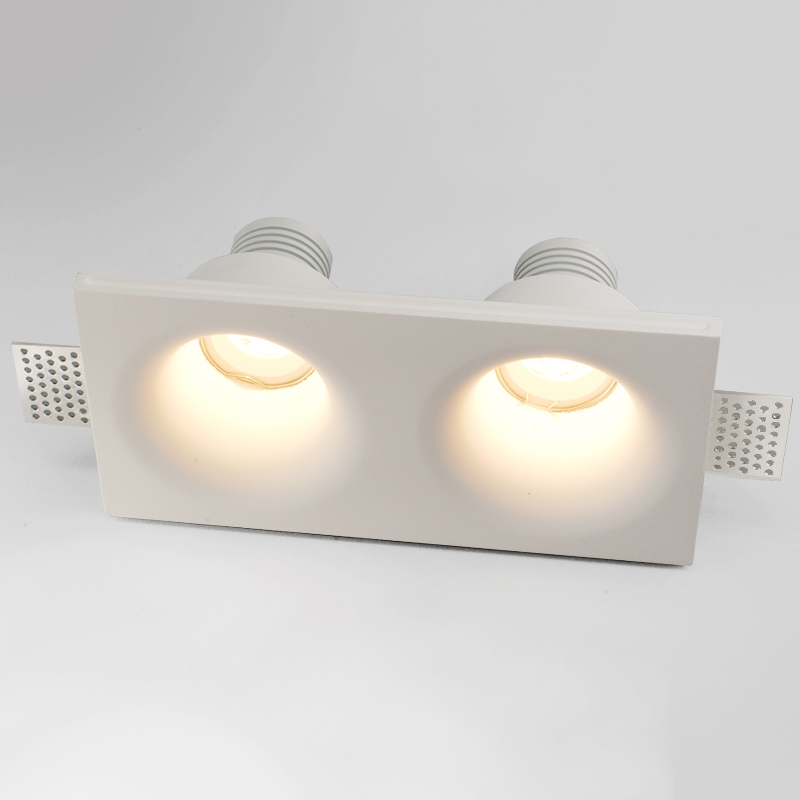 奶油风头石膏灯射灯无边框led护眼智能斗胆灯嵌入式预埋COB筒灯