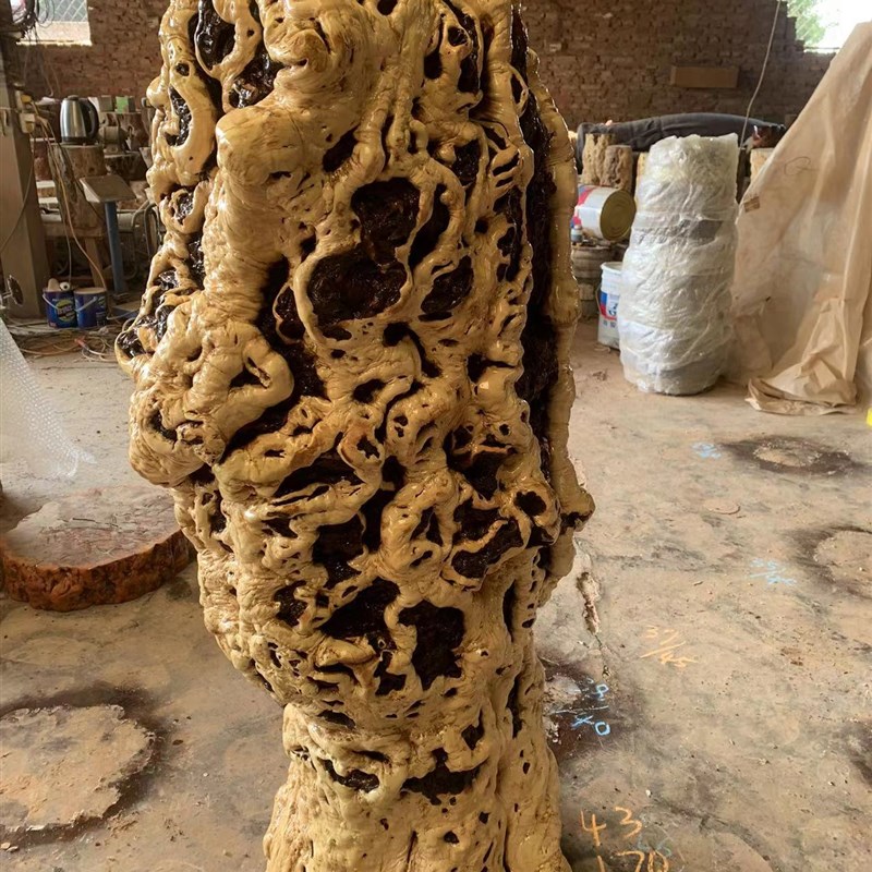 根雕枣木墩子原木树桩树墩树根茶几实木圆墩坐凳花架摆件底座