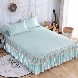 2022新款 防滑单件1.5m1.8m蕾丝花边防尘罩三件套 公主床罩床裙式