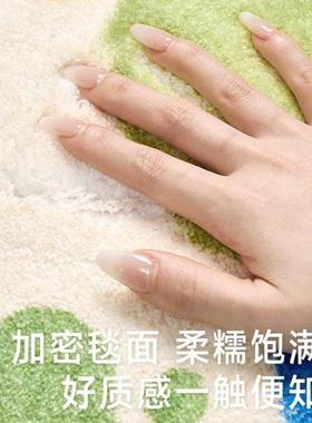 多巴茶卡盐湖床边地台毯异卧室客F9869T5S形厅沙发毯苔藓绿景阳飘