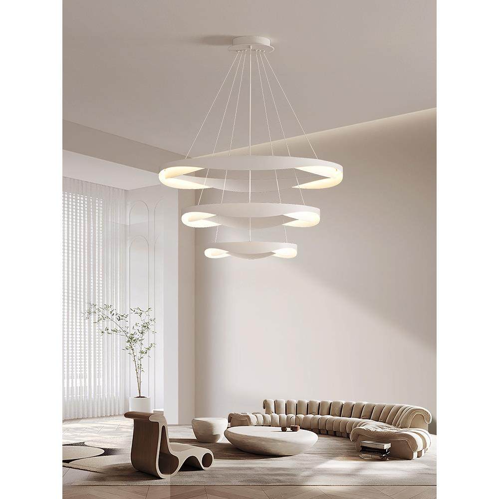 奶风客厅吊灯现f代油简约创意大气复公144寓lot楼梯式大厅餐厅吊,家装灯饰光源,智能吊灯,淘宝优惠券,粉丝福利购,淘宝优惠卷