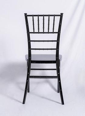 黑色组装版竹节椅礼婚靠餐椅背透明PC-Y16A塑料椅亚克力水晶椅