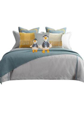 样板房间儿童房上用品蓝色床粉色可爱软品展示搭配床抱装ZFD枕搭