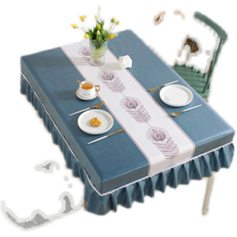 餐桌桌布桌罩防水防油全包防尘防滑家用台布茶几桌罩长方形正方形
