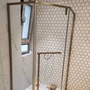 出口非洲莫桑比克钻石型平开门 304不锈钢浴室屏风