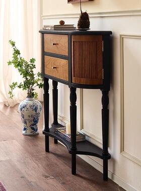 法式复厅古全实木玄关XGL柜中古客风走廊过道半圆装饰示柜展柜玄