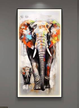 吉如意象入户道玄关装饰画现50190光档壁画高大气走廊过带灯挂画