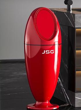 垃SUX桶家用客厅大轻奢高档容高颜值圾卧室高脚量带盖创意摆件卫