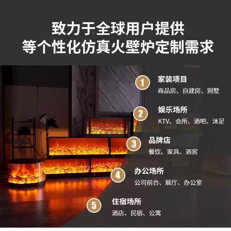 嵌用入式装饰取暖器电子壁炉仿YVZ真焰火家客厅法式智能炉壁假碳