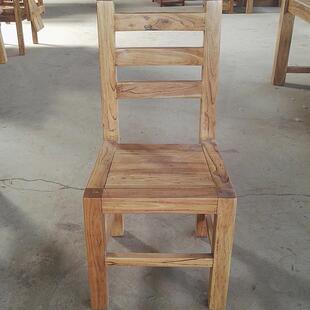 54217NQJ纯实木榆老木坯椅子凳子靠扶手榫卯主人椅餐背椅饭店办公