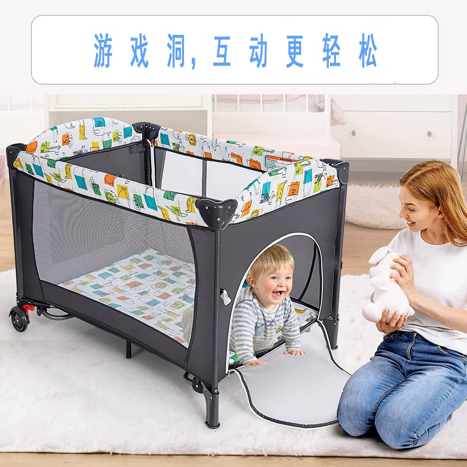 厂家直销跨境电商热销款婴儿床床边床可折叠便携式床边婴