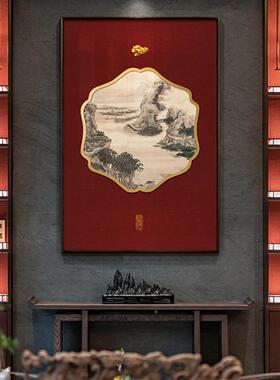 入户玄关饰画正墙对墙过道42192新装中式面餐厅挂画客厅国潮背风