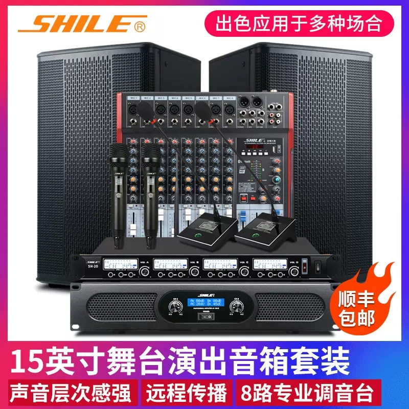 狮乐AV-2011D/BX115专业舞台音响套装15寸会议室户外演出活动音箱