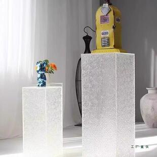 亚克力透明SGZ石头纹展地摆台炫彩底座台水波纹流水台展示厅展示