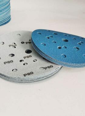 车6寸2汽多孔磨蓝色干磨砂纸植绒1圆形气动打腻子吸GLS尘砂皮张