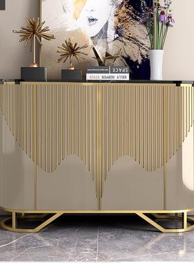 意式玄装GVT关柜正轻奢餐柜高档饰柜样板间设计入户对门客厅边墙