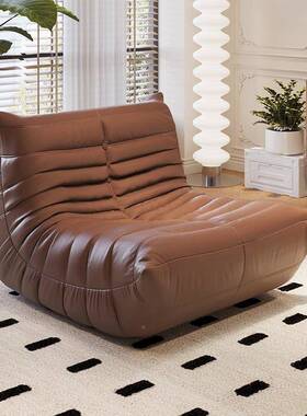 毛毛虫懒人沙发学宿舍靠生VHZ子阳台卧室客厅超纤皮背科技布椅免