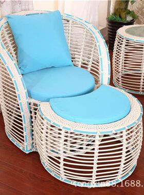 XZFA户156外藤型沙发茶几组合大小OGG户客厅简约转角藤椅艺沙发藤