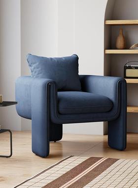 意式奢单闲060101人沙家轻用卧室休靠背沙发椅民宿设计师艺发术创