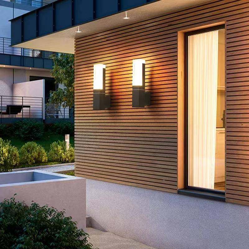 l过ed双头壁灯方形户外楼AVQ梯道意防亚克力创外墙灯庭水院阳台壁