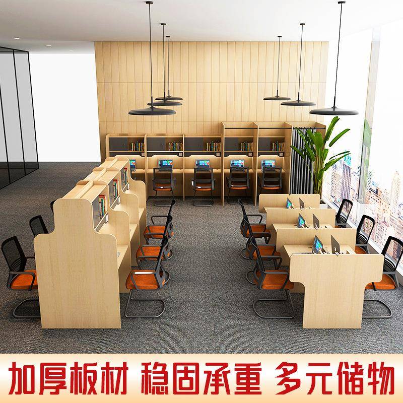 自习室桌子一对一办公桌断共享电无品牌/隔脑桌简沉浸式学习约桌