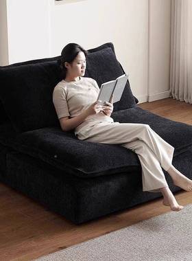 人轻奢懒人沙发人卧免洗极室NFO简黑色无扶手云朵单双沙发木