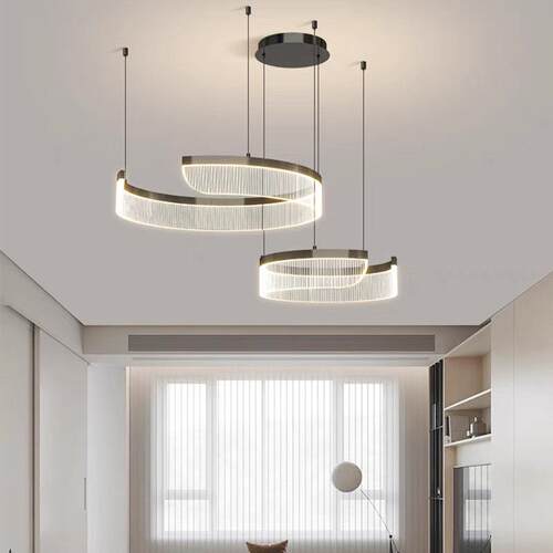 现代餐意式极简款客厅环形吊灯大新简约气轻奢厅812主灯圆环LED灯