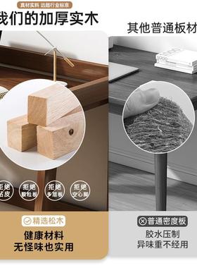 可折叠实桌木子电脑桌家用PJP升降办桌学生卧室书写字学公习桌工